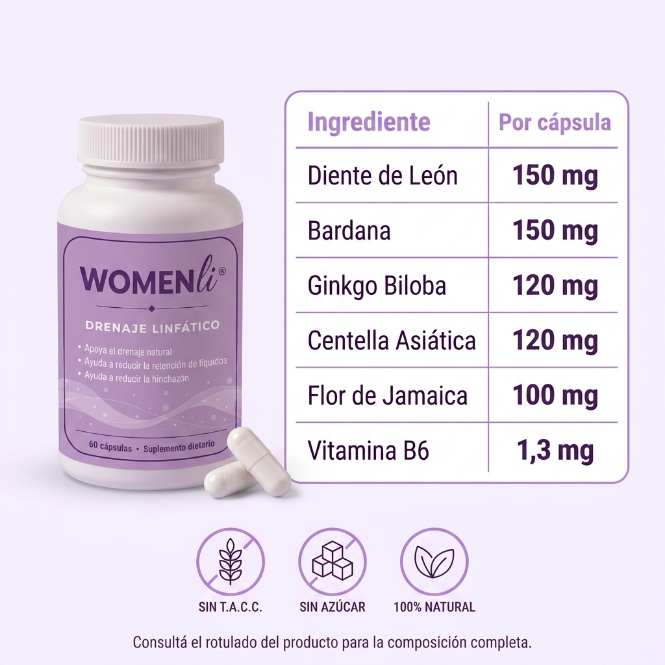 WOMENLI® - Suplemento para el Drenaje Linfatico