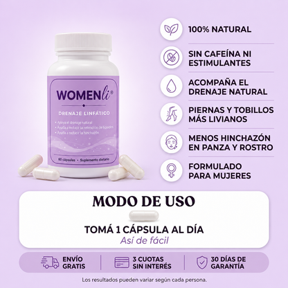WOMENLI® - Suplemento para el Drenaje Linfatico