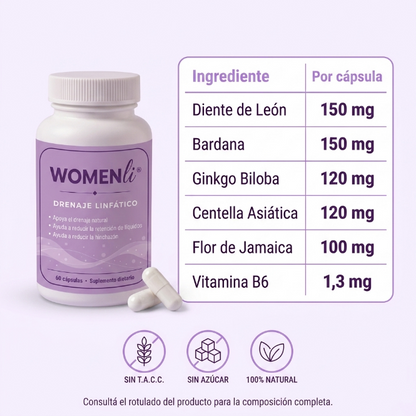 WOMENLI® - Suplemento para el Drenaje Linfatico